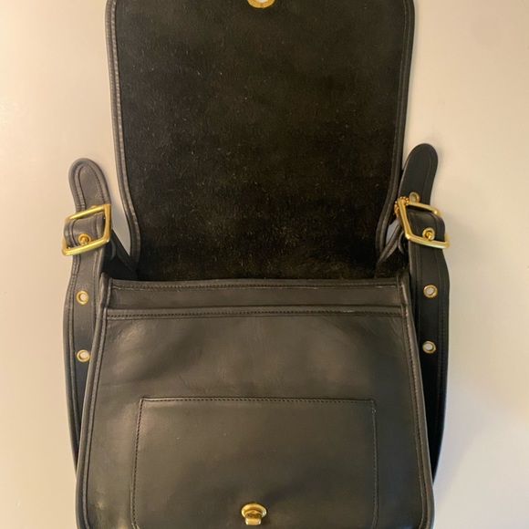 Coach Vintage Stewardess 9525 Black Leather Shoulder Bag Purse Gorgeous! - Picture 8 of 12